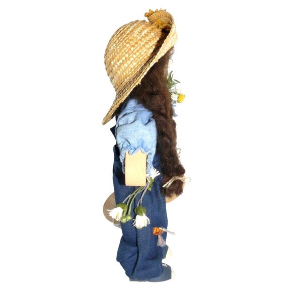 Lizzie High 1996 Wooden Folk Doll Maisie Bowman Accessories Tag Handcrafted Vtg - Picture 3 of 6